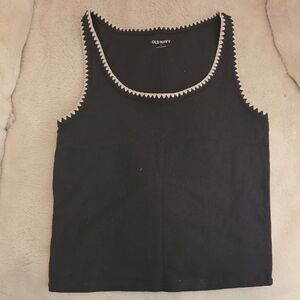Old Navy Black Tank Top with White Trim